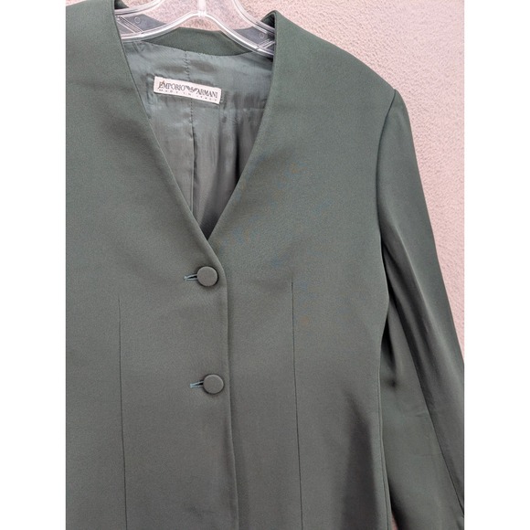 Emporio Armani Women's Blazer 40 Pants 42 Suit Set Made in‎ Italy Green Career - Picture 3 of 16